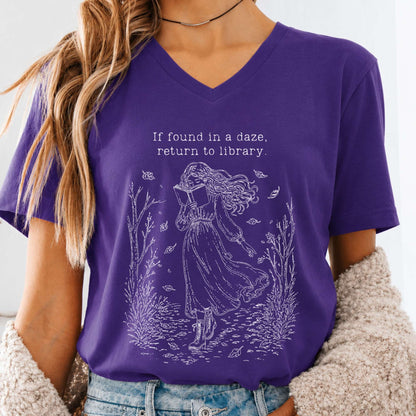 If Found in a Daze, Return to Library V-Neck