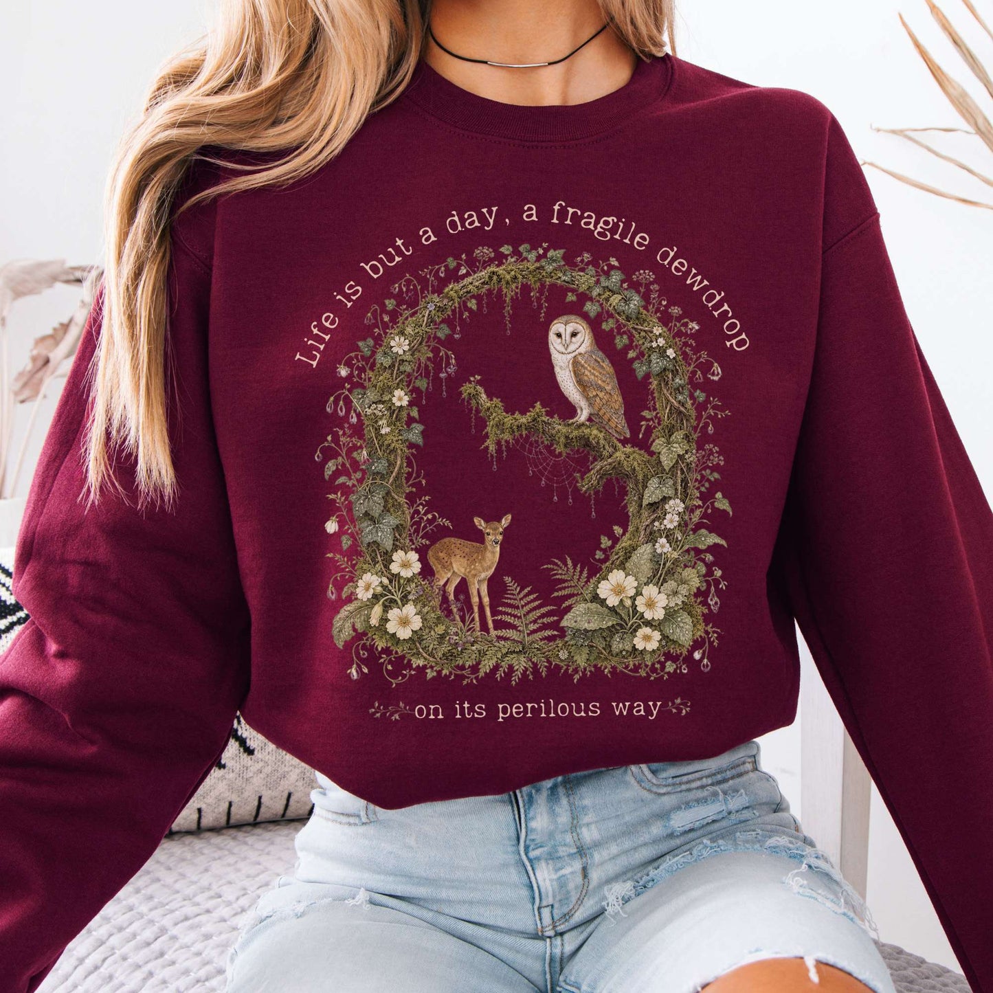 Life Is But a Day, a Fragile Dewdrop John Keats Sweatshirt