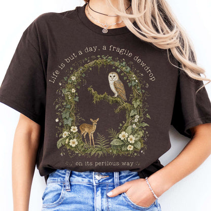 Life Is But a Day, a Fragile Dewdrop John Keats T-Shirt