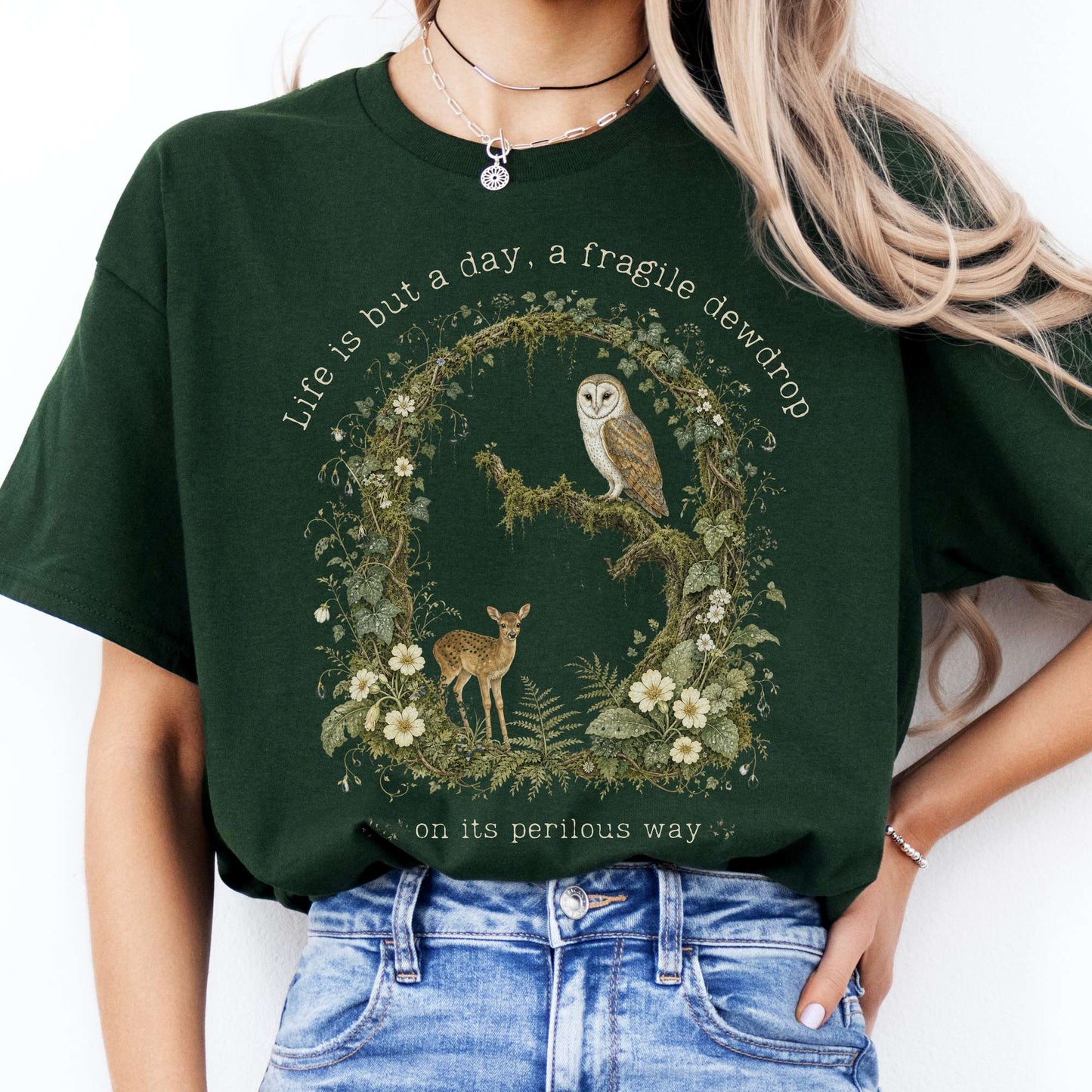 Life Is But a Day, a Fragile Dewdrop John Keats T-Shirt