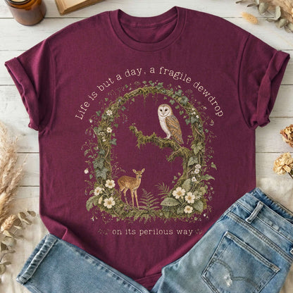 Life Is But a Day, a Fragile Dewdrop John Keats T-Shirt