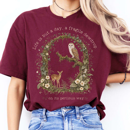 Life Is But a Day, a Fragile Dewdrop John Keats T-Shirt