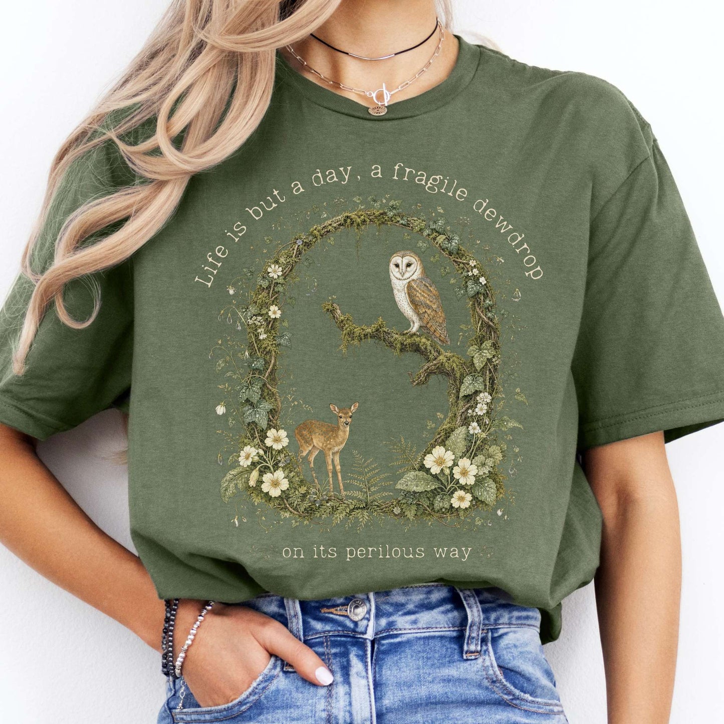Life Is But a Day, a Fragile Dewdrop John Keats T-Shirt