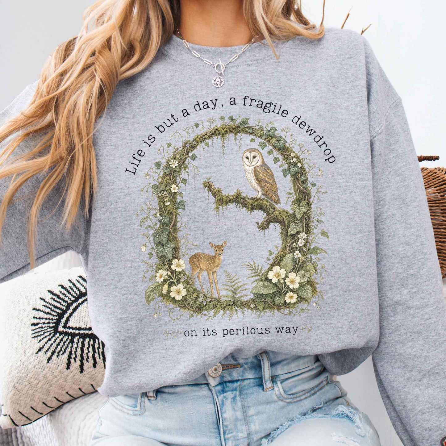 Life Is But a Day, a Fragile Dewdrop John Keats Sweatshirt