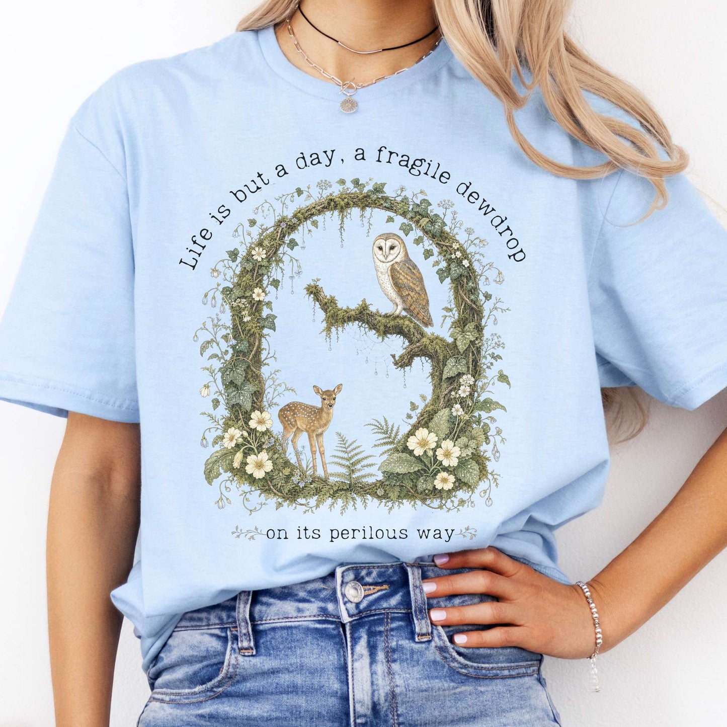 Life Is But a Day, a Fragile Dewdrop John Keats T-Shirt