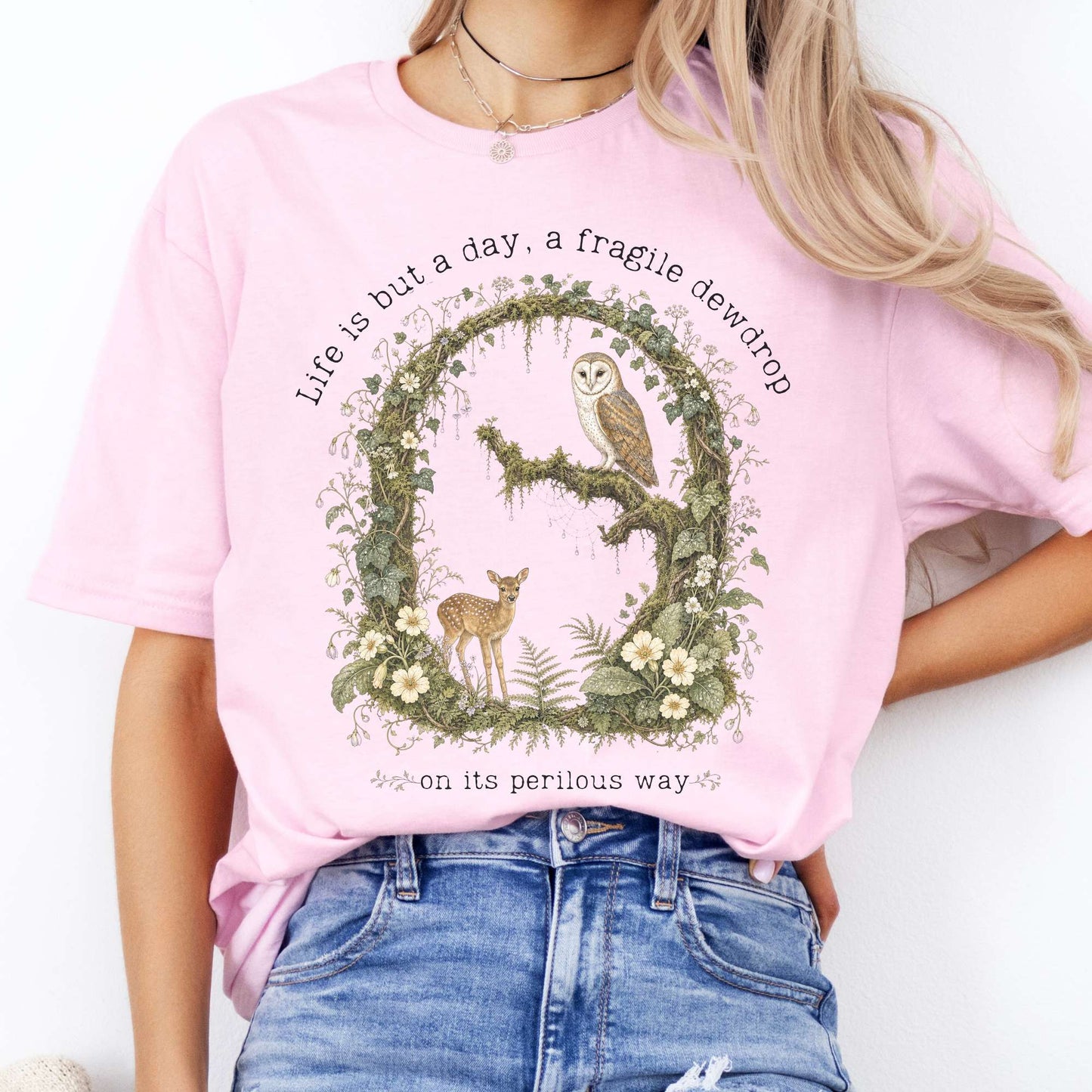 Life Is But a Day, a Fragile Dewdrop John Keats T-Shirt
