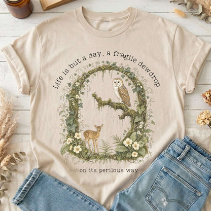 Life Is But a Day, a Fragile Dewdrop John Keats T-Shirt
