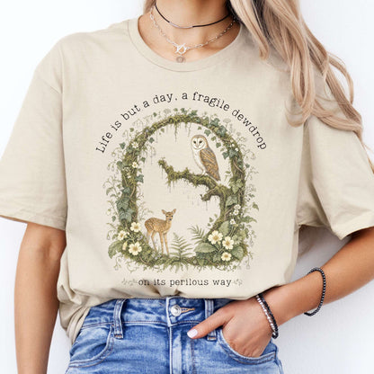 Life Is But a Day, a Fragile Dewdrop John Keats T-Shirt
