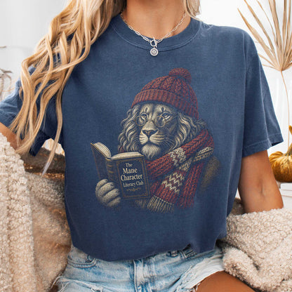 T-Shirt Denim / S The Mane Character Literary Club Lion T-Shirt The Mystic Eden
