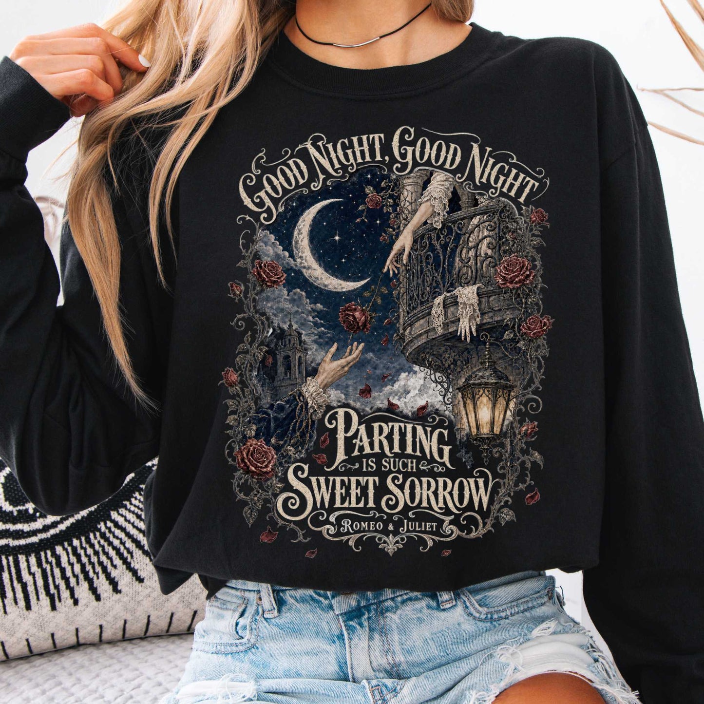 Long-sleeve Black / S Parting Is Such Sweet Sorrow Romeo and Juliet Shakespeare Long Sleeve The Mystic Eden