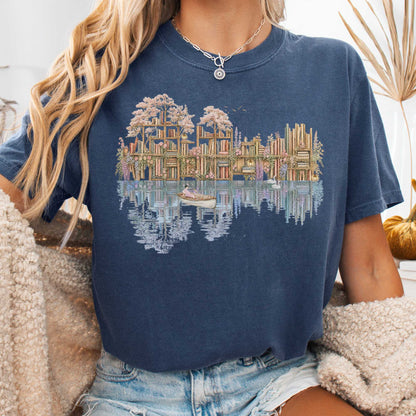 T-Shirt Denim / S The Floating Library T-Shirt The Mystic Eden