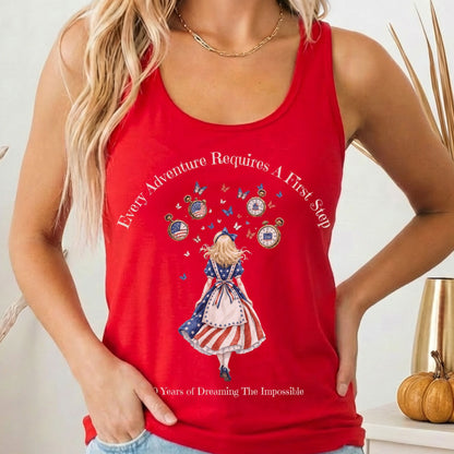 Tank Top Solid Red / XS 250 Years of Dreaming the Impossible American Alice Women's Lightweight Tank Top The Mystic Eden