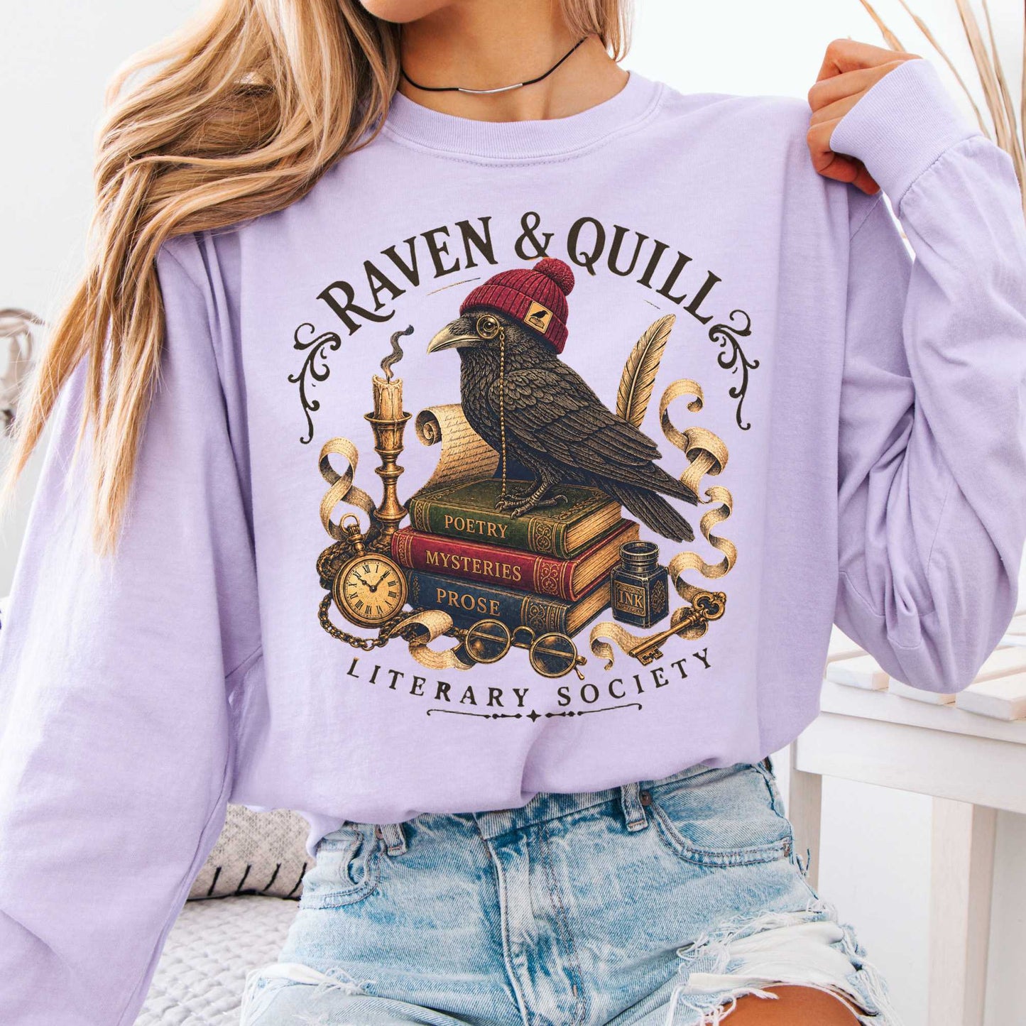Long-sleeve Orchid / S Raven & Quill Literary Society Long Sleeve The Mystic Eden