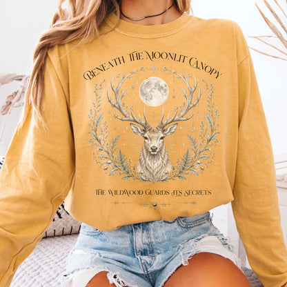 Long-sleeve Mustard / S Beneath the Moonlit Canopy Long Sleeve The Mystic Eden