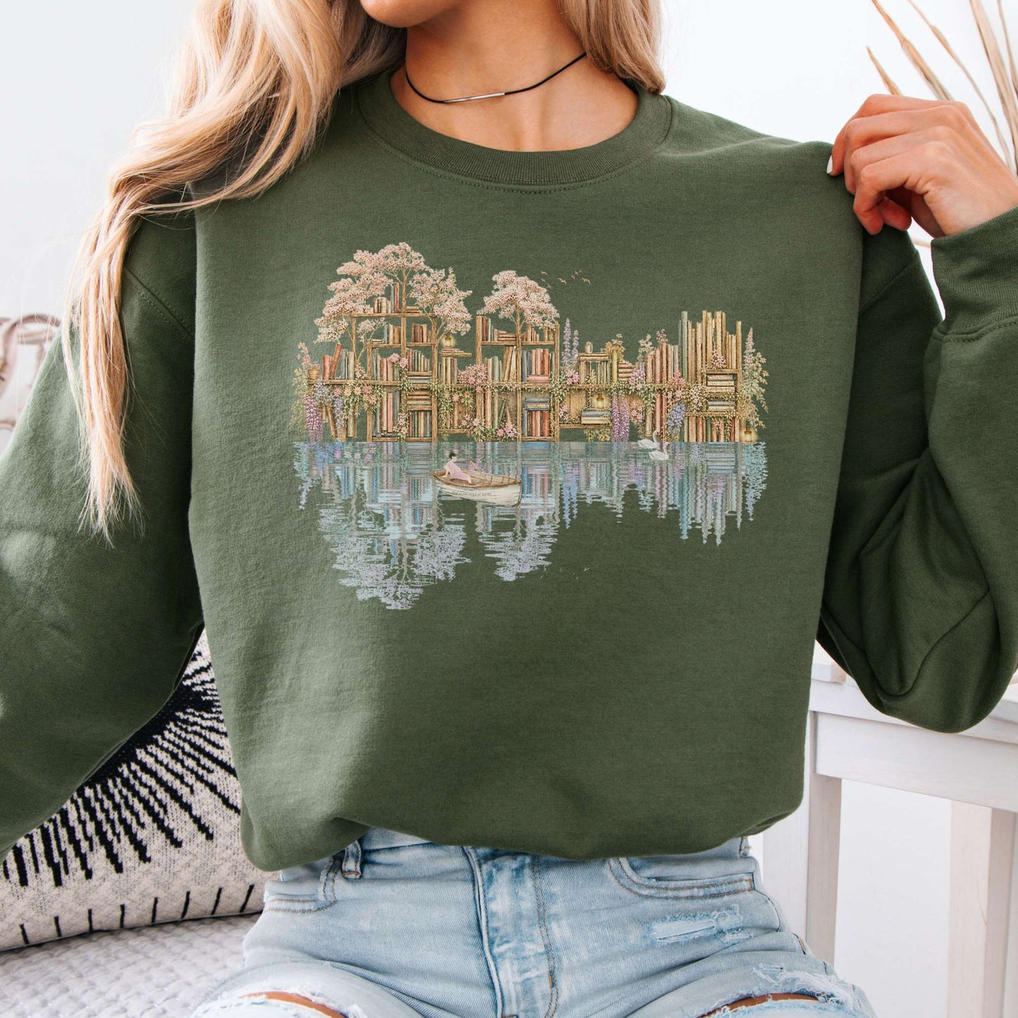 Sweatshirt Military Green / S Design 298 Crewneck Sweatshirt The Mystic Eden