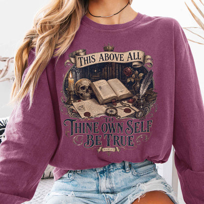 Long-sleeve Berry / S To Thine Own Self Be True Hamlet Shakespeare Long Sleeve The Mystic Eden