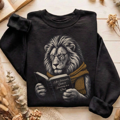 Introvert's Guide to Surviving in a Pack Lion Reader Sweatshirt
