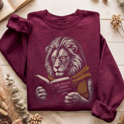 Introvert's Guide to Surviving in a Pack Lion Reader Sweatshirt
