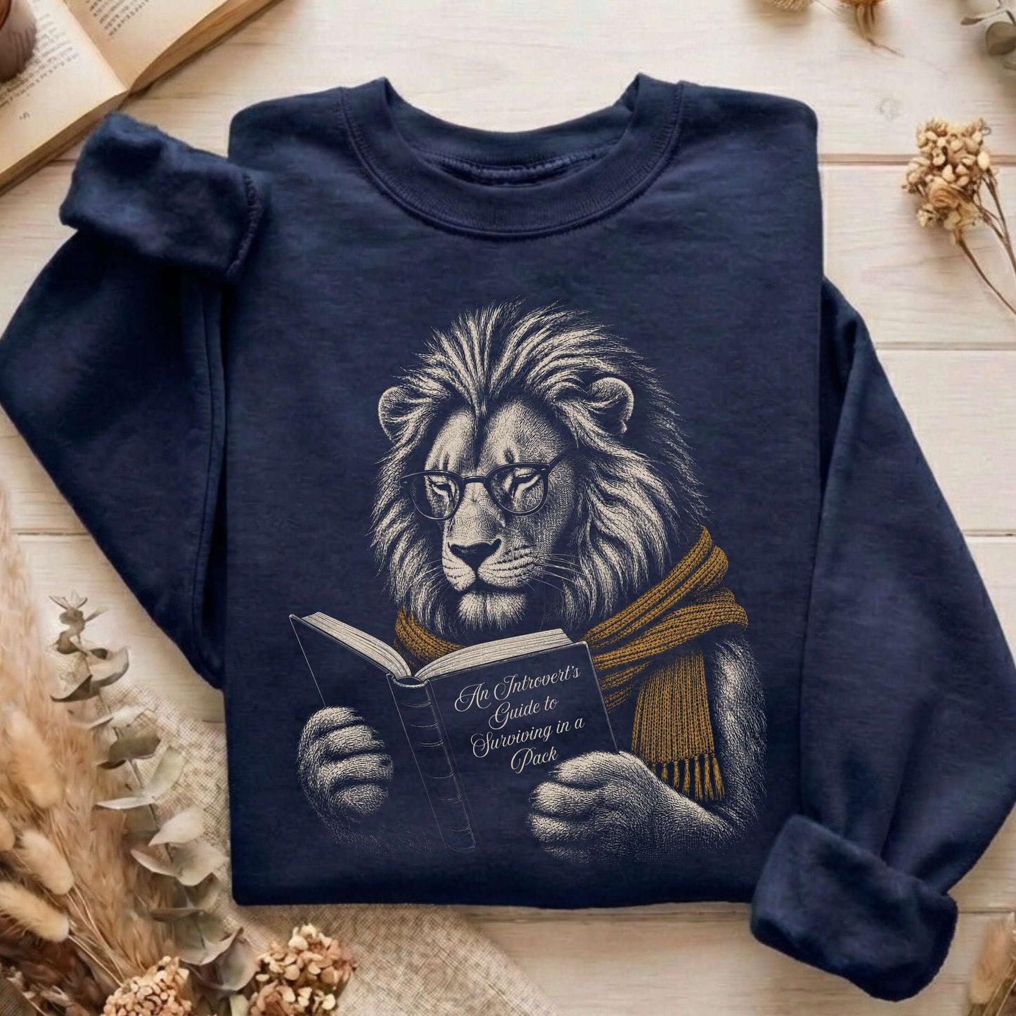 Introvert's Guide to Surviving in a Pack Lion Reader Sweatshirt