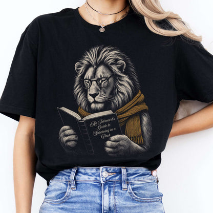 Introvert's Guide to Surviving in a Pack Lion Reader T-Shirt