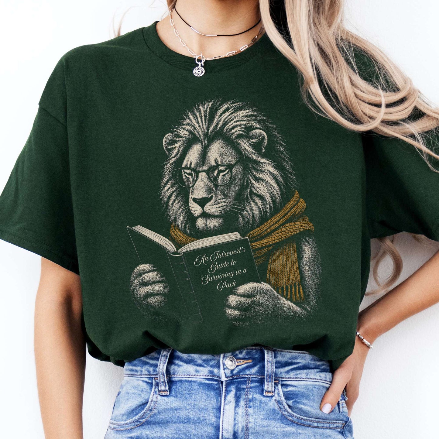 Introvert's Guide to Surviving in a Pack Lion Reader T-Shirt
