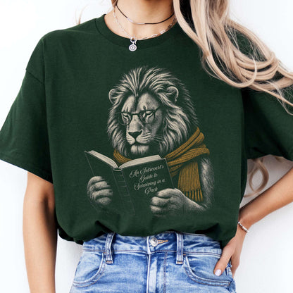 Introvert's Guide to Surviving in a Pack Lion Reader T-Shirt