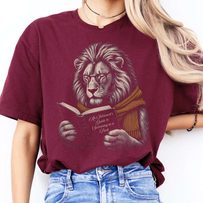 Introvert's Guide to Surviving in a Pack Lion Reader T-Shirt