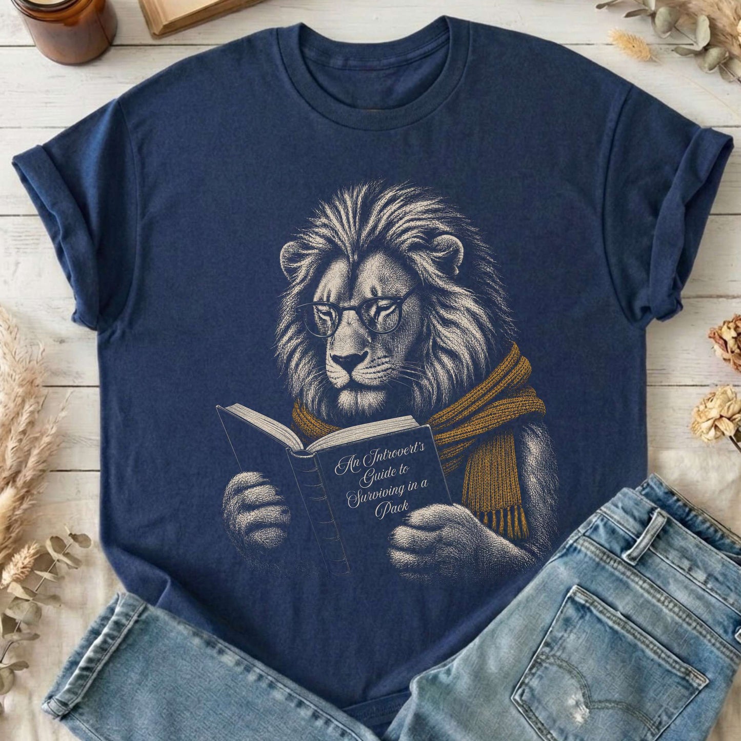 Introvert's Guide to Surviving in a Pack Lion Reader T-Shirt