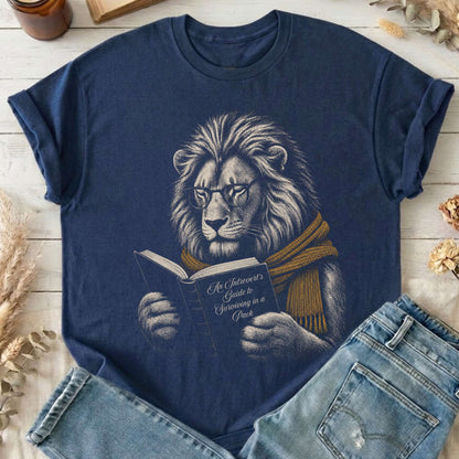 Introvert's Guide to Surviving in a Pack Lion Reader T-Shirt