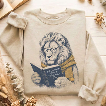 Introvert's Guide to Surviving in a Pack Lion Reader Sweatshirt