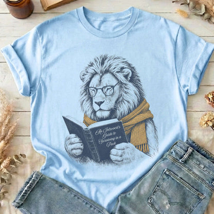 Introvert's Guide to Surviving in a Pack Lion Reader T-Shirt