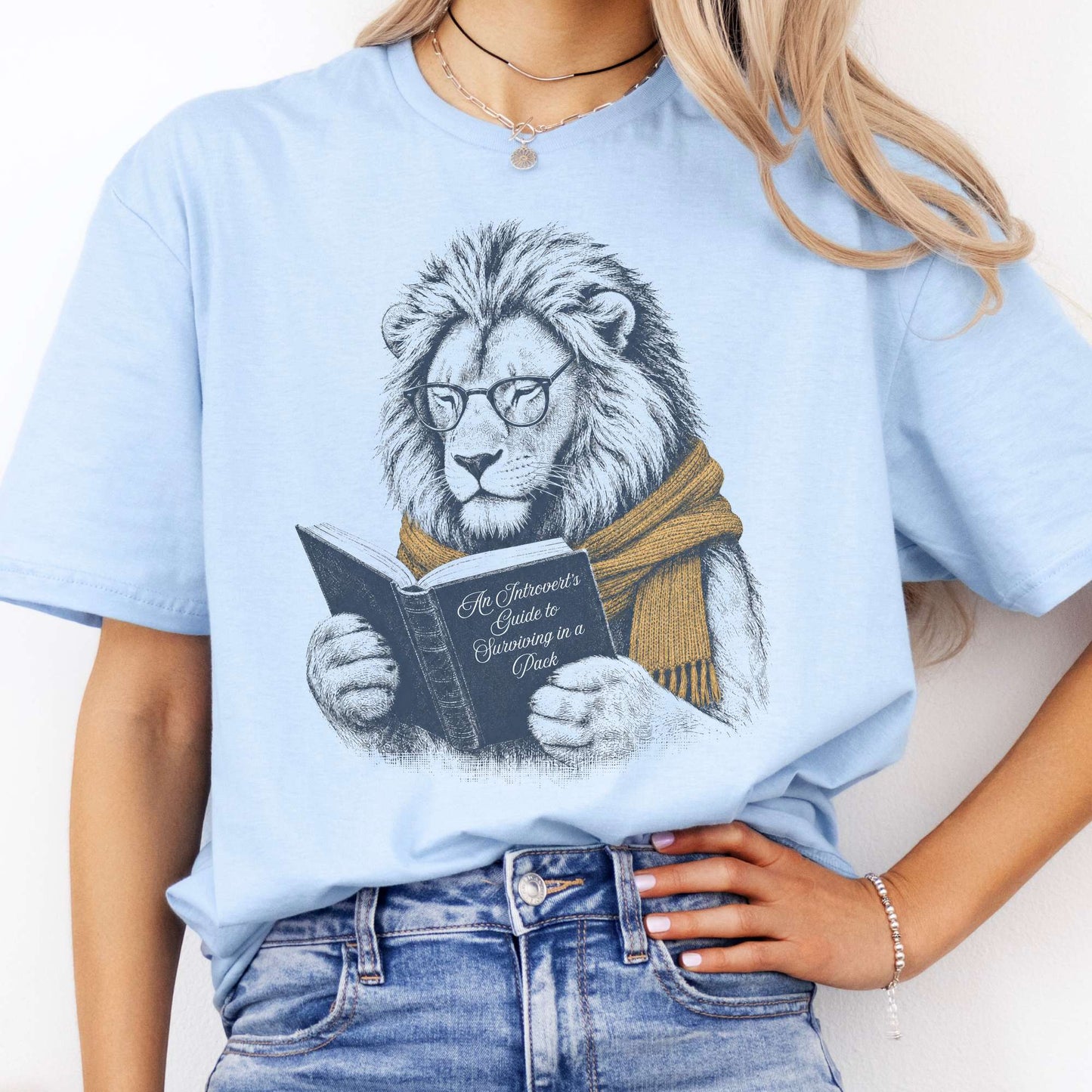 Introvert's Guide to Surviving in a Pack Lion Reader T-Shirt