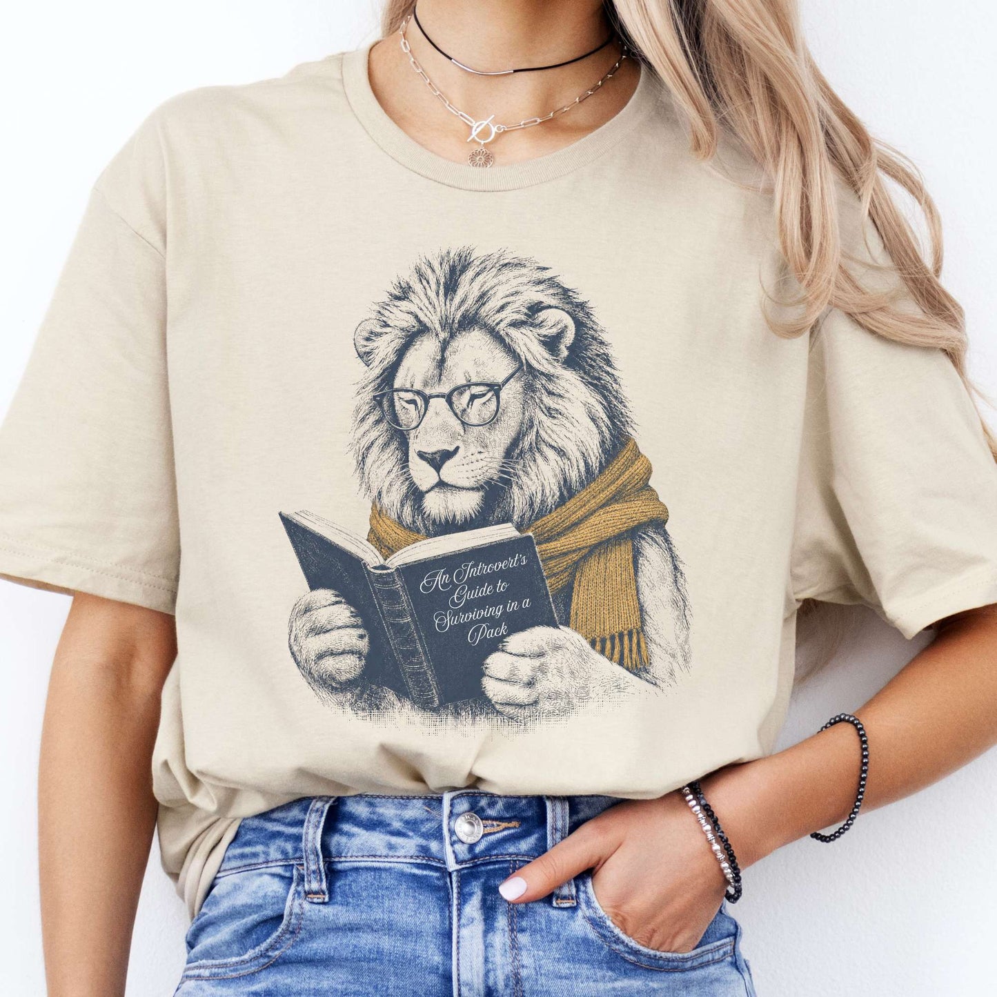 Introvert's Guide to Surviving in a Pack Lion Reader T-Shirt