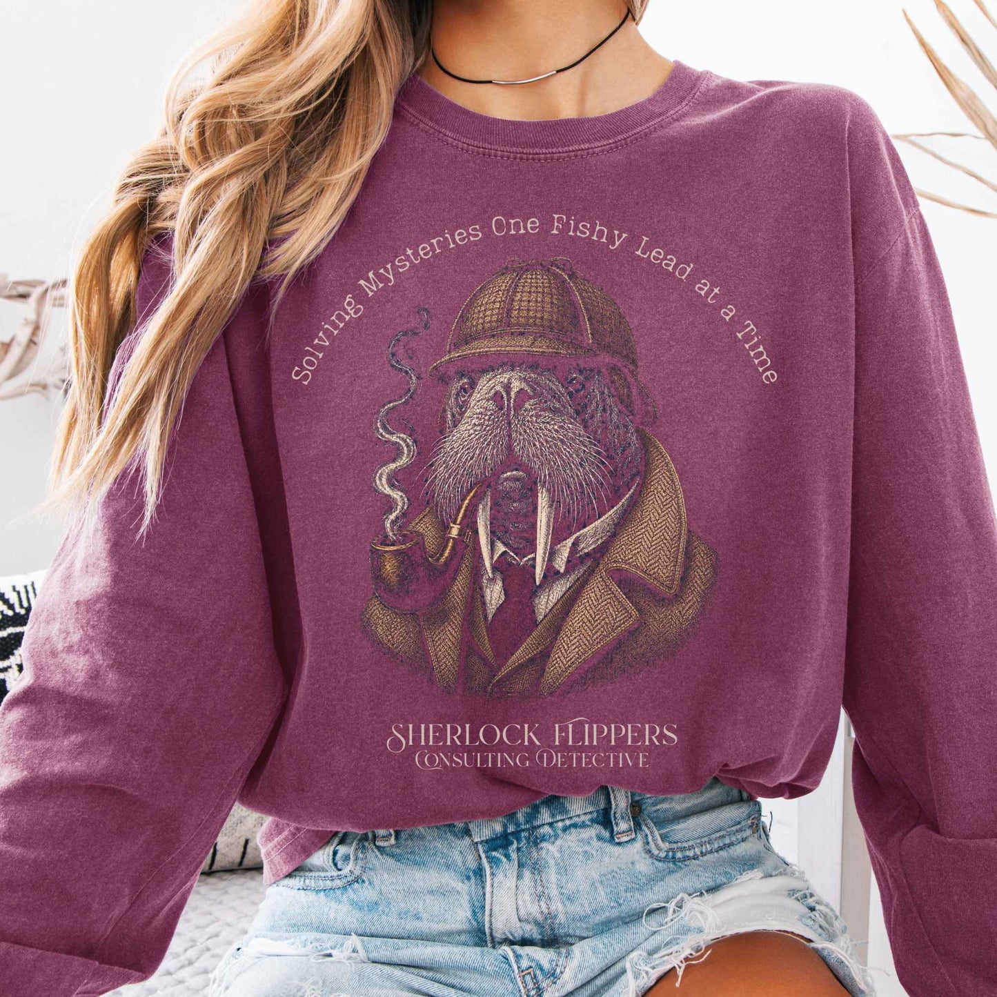 Long-sleeve Berry / S Sherlock Flippers: Consulting Detective Long Sleeve The Mystic Eden