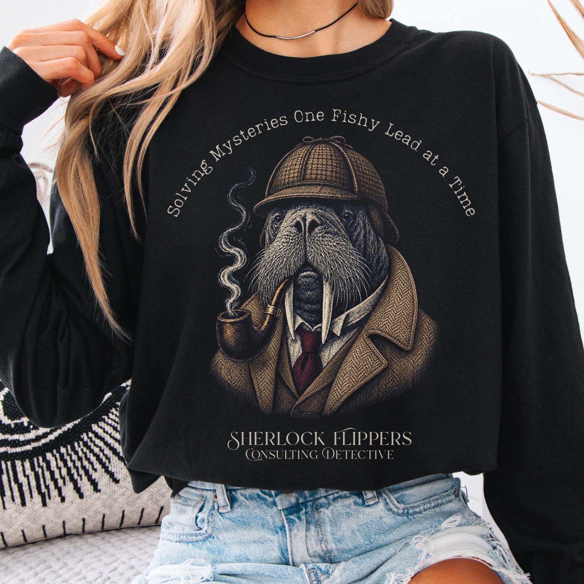 Long-sleeve Black / S Sherlock Flippers: Consulting Detective Long Sleeve The Mystic Eden