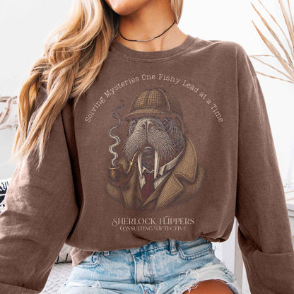 Long-sleeve Espresso / S Sherlock Flippers: Consulting Detective Long Sleeve The Mystic Eden