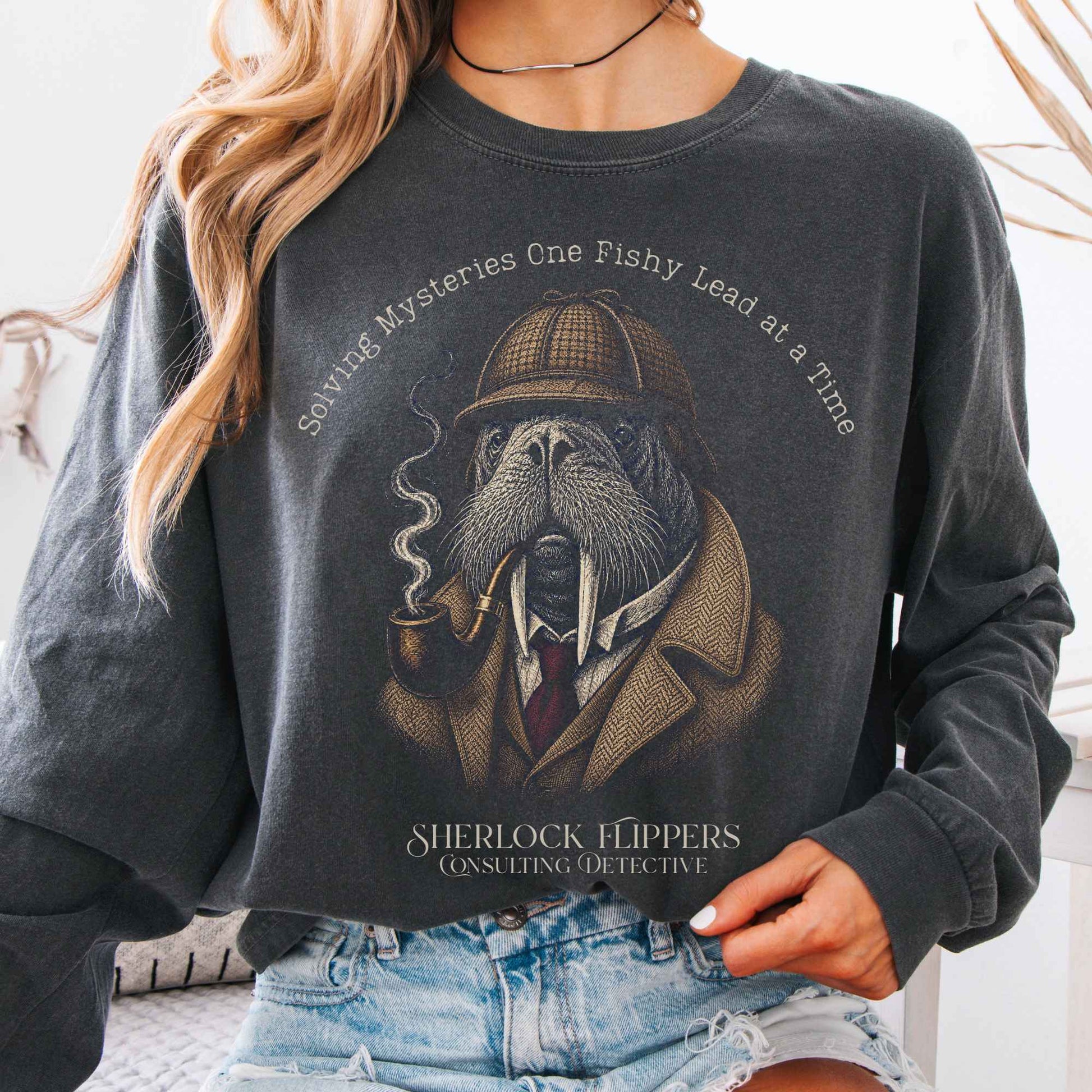 Long-sleeve Pepper / S Sherlock Flippers: Consulting Detective Long Sleeve The Mystic Eden