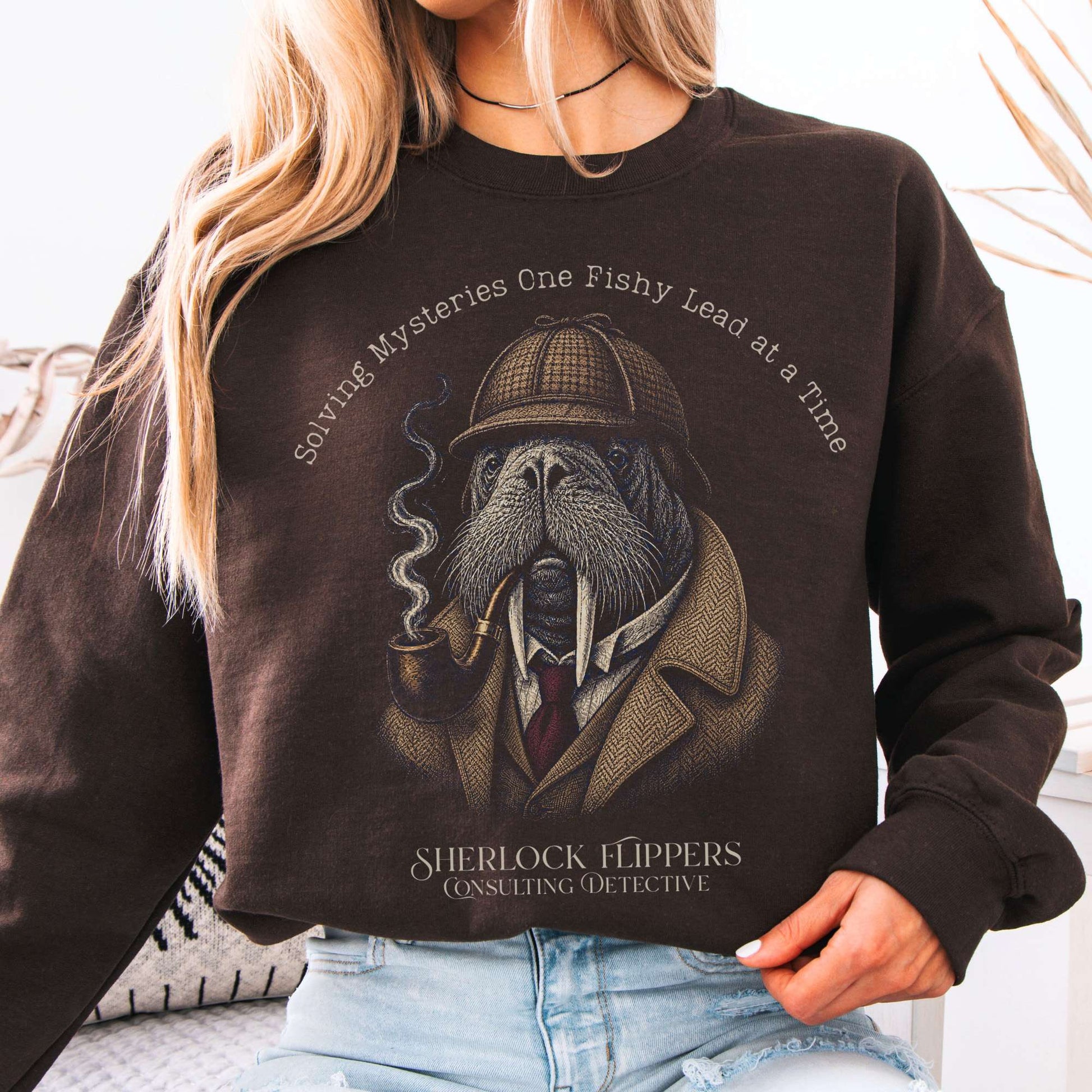 Sweatshirt Dark Chocolate / S Sherlock Flippers: Consulting Detective Sweatshirt The Mystic Eden