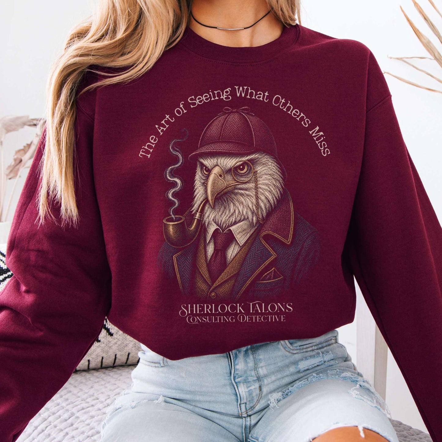 Sweatshirt Maroon / S Sherlock Talons: Consulting Detective Sweatshirt The Mystic Eden