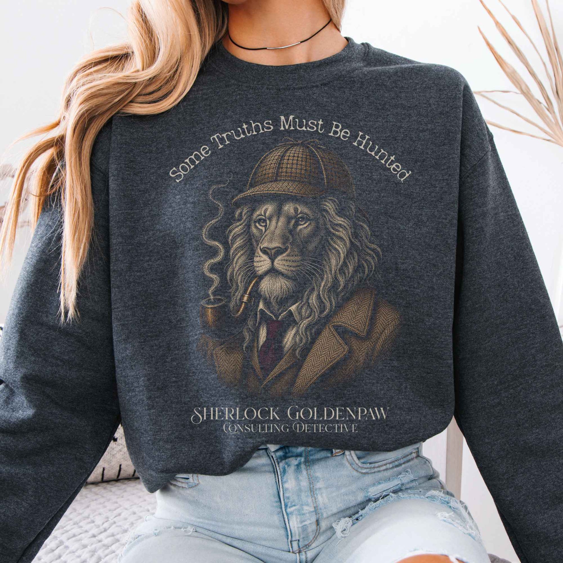 Sweatshirt Dark Heather / S Sherlock Goldenpaw Consulting Detective Sweatshirt The Mystic Eden