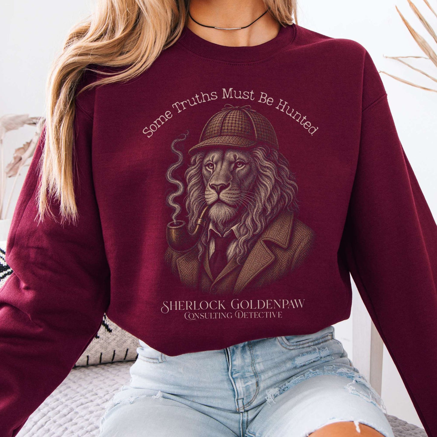 Sweatshirt Maroon / S Sherlock Goldenpaw Consulting Detective Sweatshirt The Mystic Eden