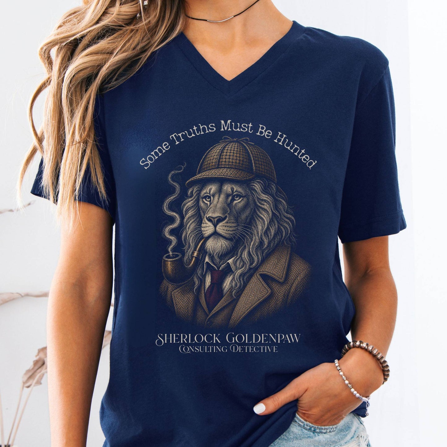 V-neck Navy / S Sherlock Goldenpaw Consulting Detective V-Neck The Mystic Eden