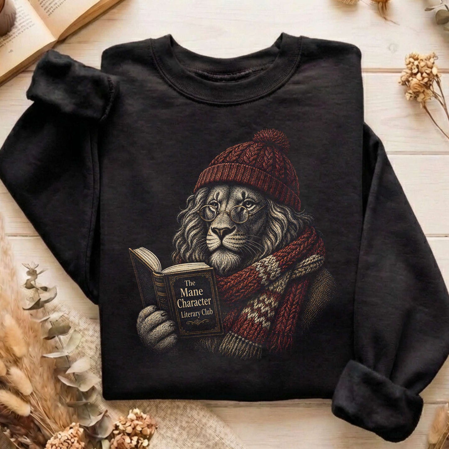 The Mane Character Literary Club Lion Sweatshirt