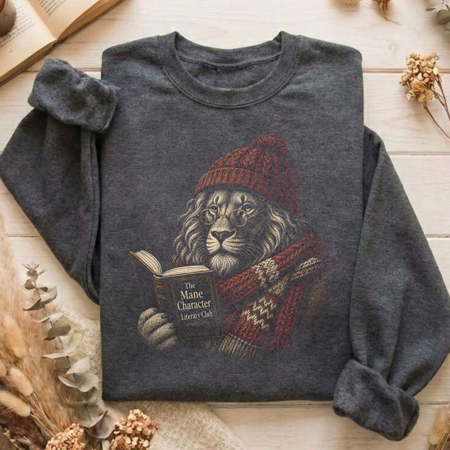 The Mane Character Literary Club Lion Sweatshirt