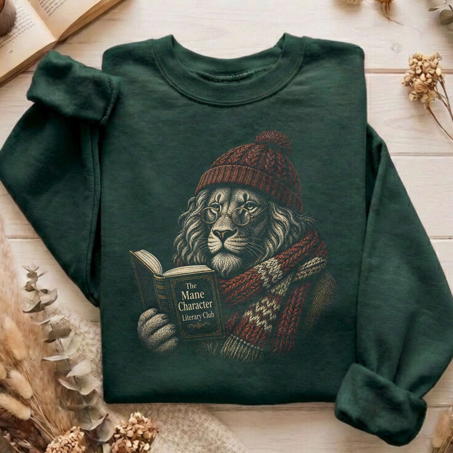 The Mane Character Literary Club Lion Sweatshirt
