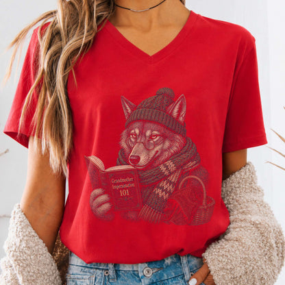 Grandmother Impersonation 101 Wolf Red Riding Hood V-Neck