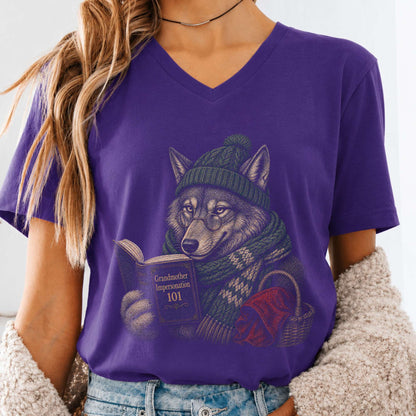 Grandmother Impersonation 101 Wolf Red Riding Hood V-Neck
