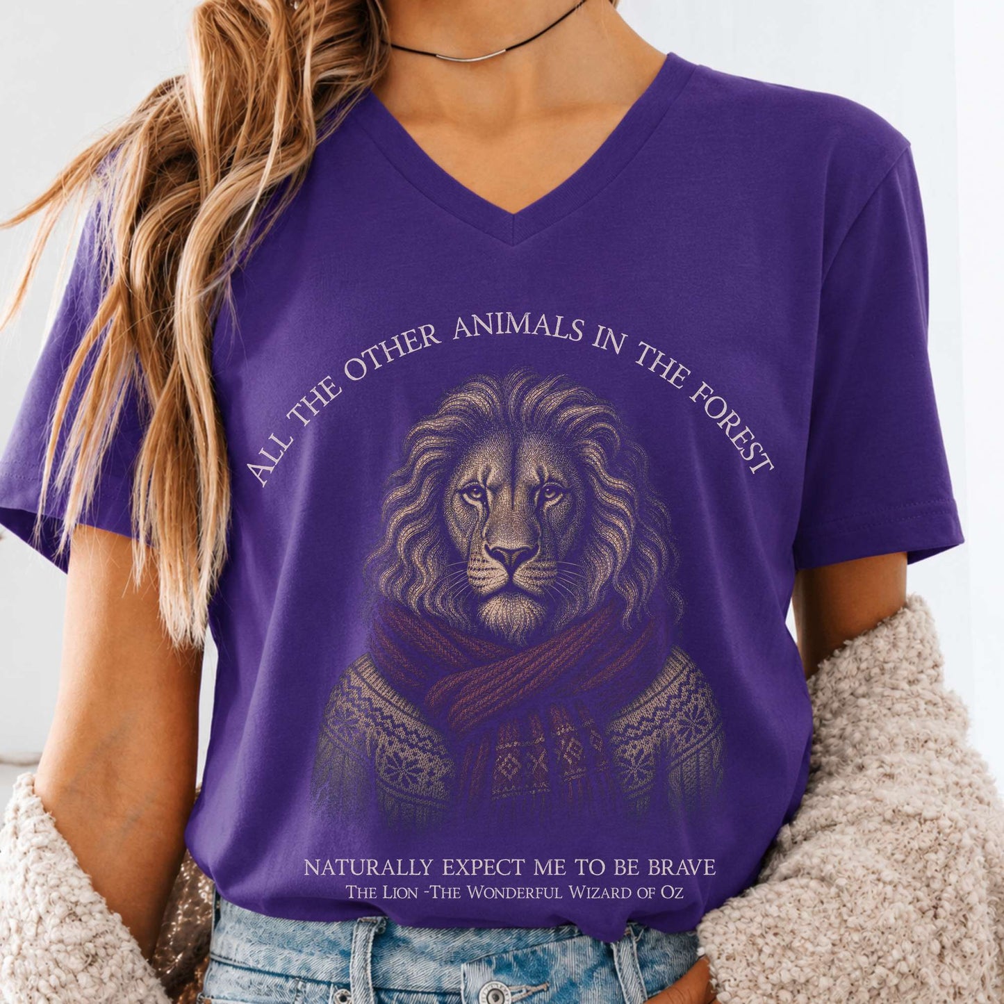 All the Other Animals in the Forest Lion Oz V-Neck