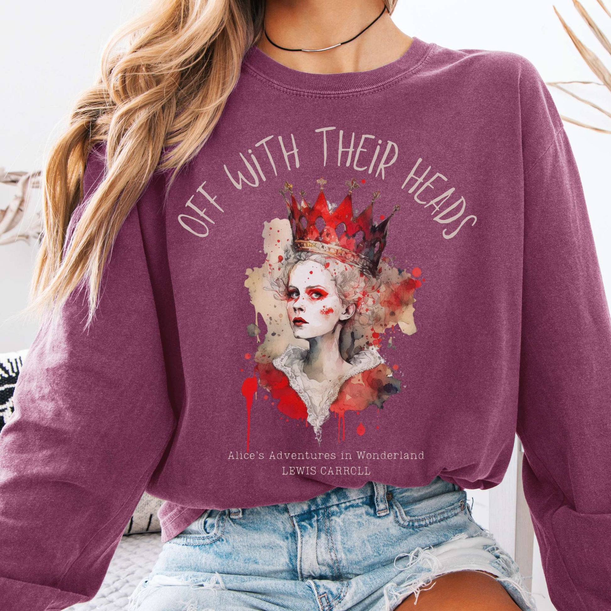 Long-sleeve Berry / S Off With Their Heads Queen of Hearts Long Sleeve The Mystic Eden