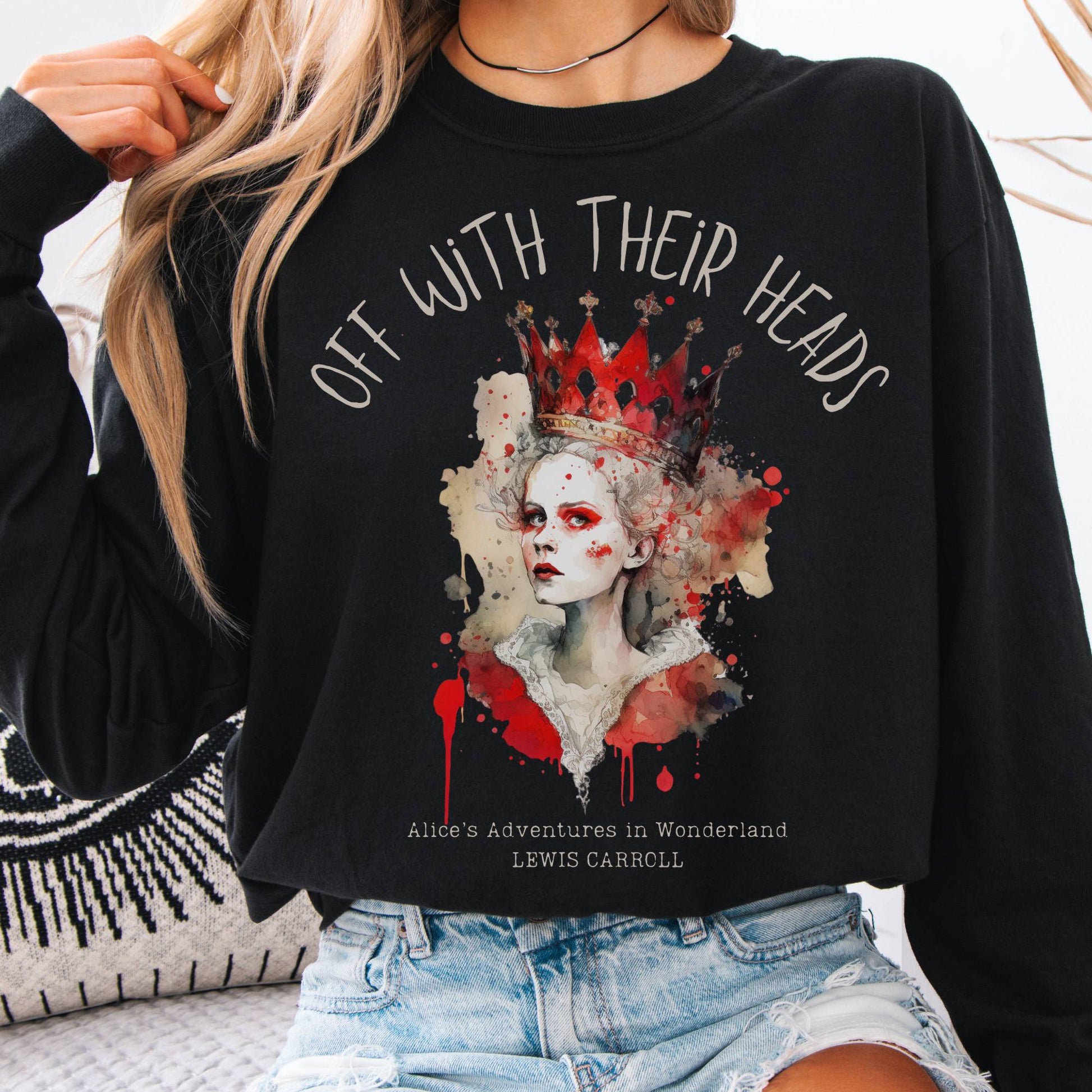 Long-sleeve Black / S Off With Their Heads Queen of Hearts Long Sleeve The Mystic Eden